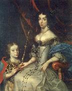 Daniel Schultz the Younger Portrait of Maria Kazimiera with her son Jakub Ludwik oil painting